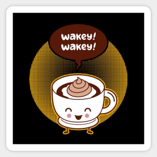 Cute Funny Wake Up Coffee Cartoon for Coffee Addicts Sticker